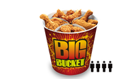 Menu mix big bucket 8x pièces de poulet 8x tenders 8x hot wings
